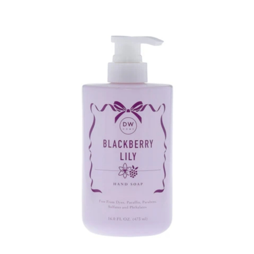 DW Home Blackberry Lilly Hand Soap In Refillable Decorative Glass Bottle